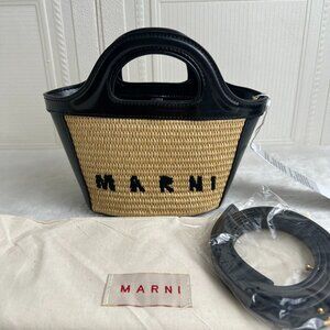 NWT MARNI Tropicalia small Tote bag in black